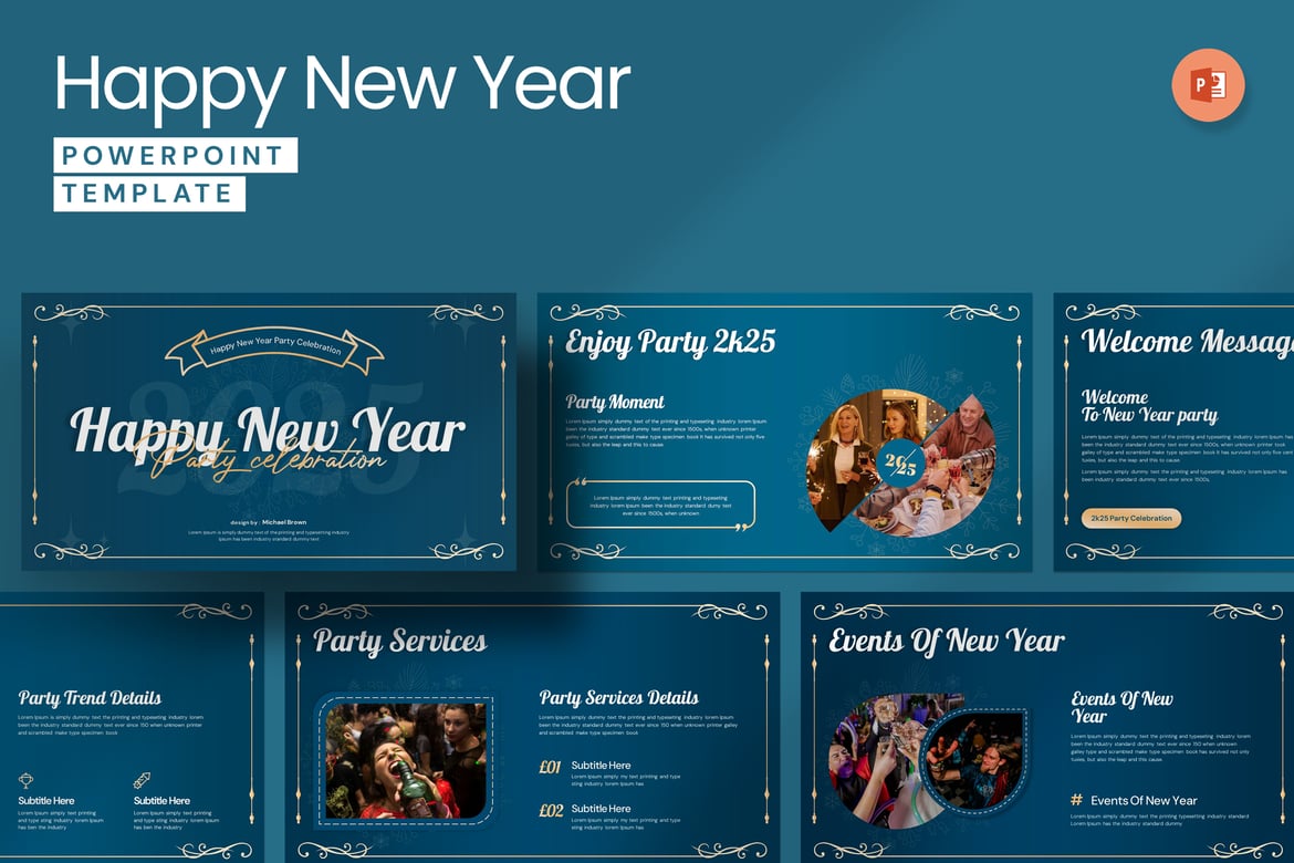 Template PowerPoint Tahun Baru yang Menarik dan Profesional
