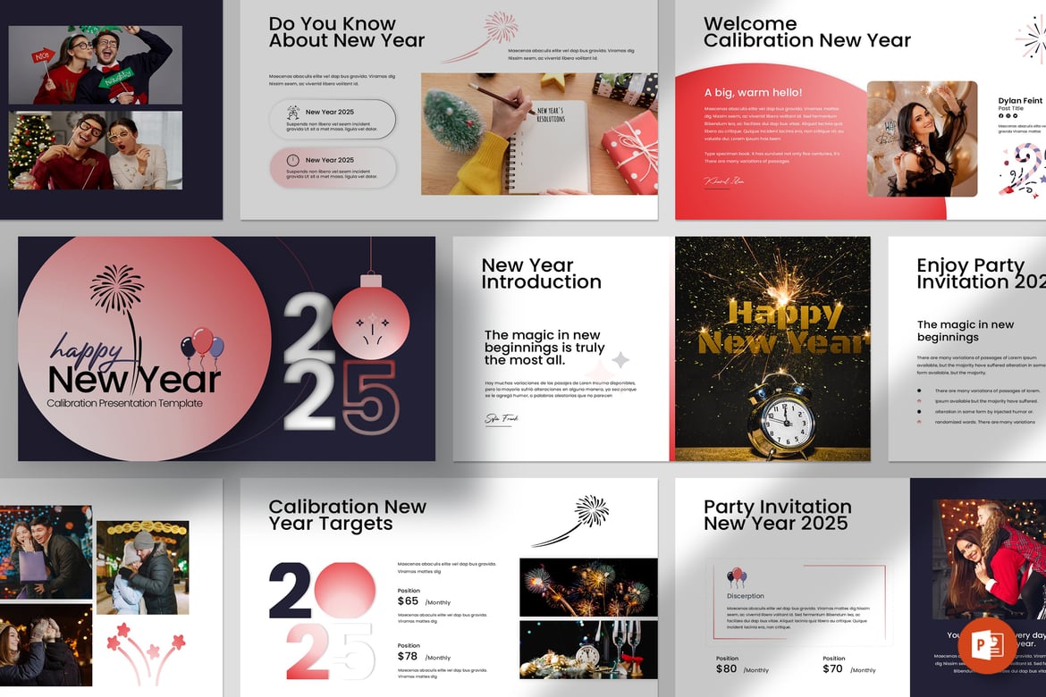 Template PowerPoint Selamat Tahun Baru 2025 yang Menarik
