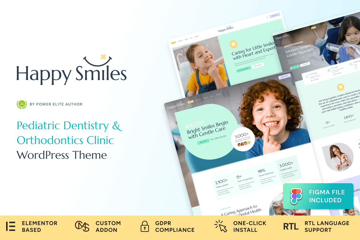 Tema WordPress Klinik Gigi Anak - Happy Smiles