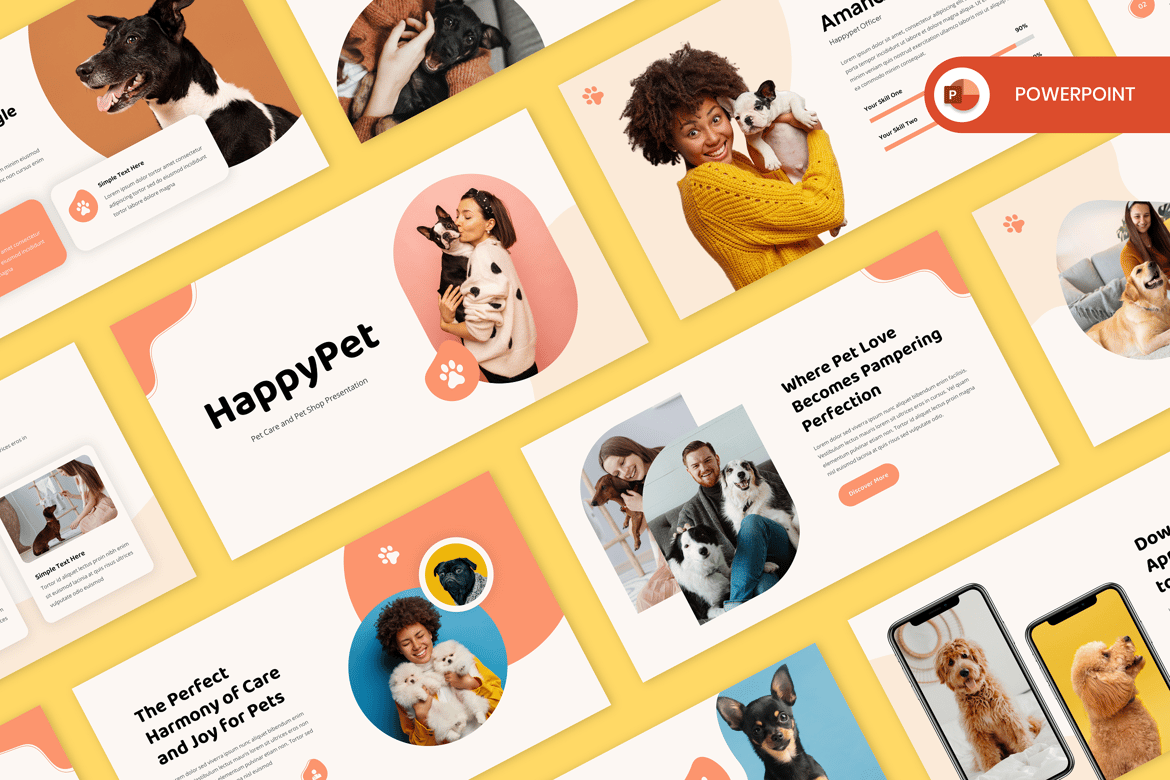 Template PowerPoint HappyPet - Solusi Presentasi untuk Bisnis Pet Care dan Pet Shop