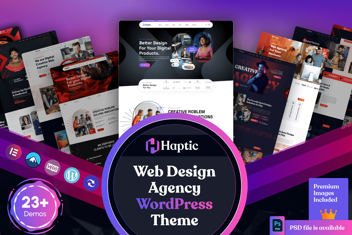 Haptic - Tema WordPress Agensi Desain Web Modern dan Fleksibel