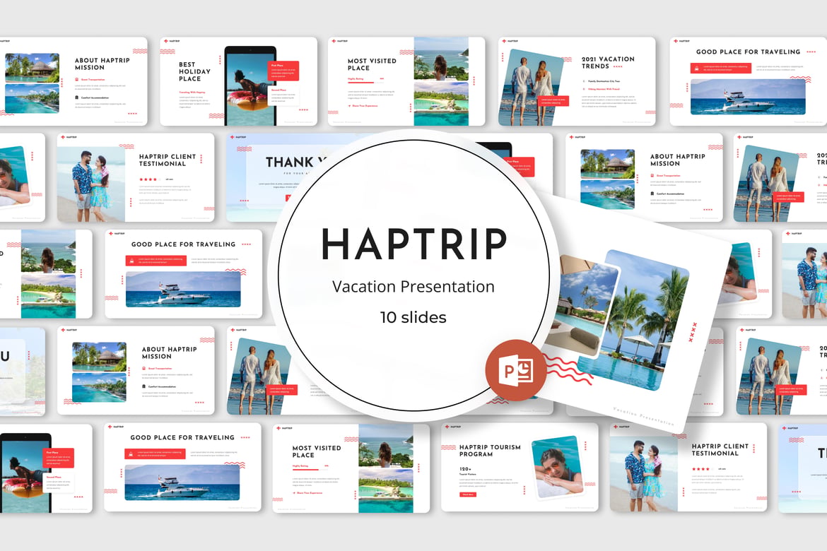 Haptrip - Template Presentasi PowerPoint Liburan yang Menakjubkan