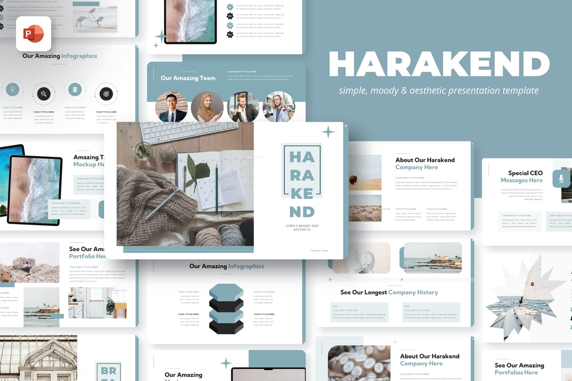Template PowerPoint Harakend yang Elegan dan Sederhana