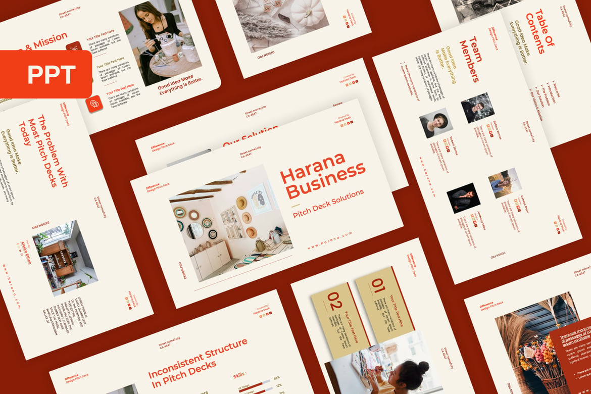 Template Presentasi Powerpoint Harana yang Modern dan Menarik
