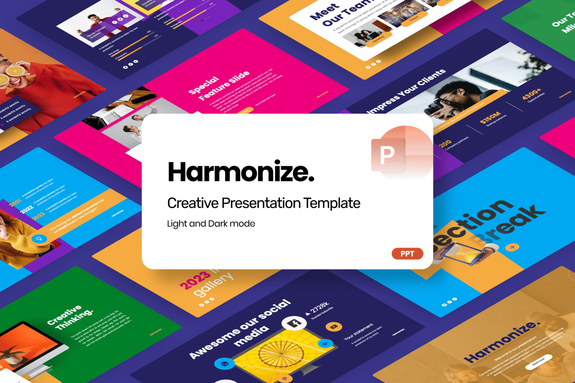 Template Presentasi Kreatif Harmonize - PowerPoint yang Menarik