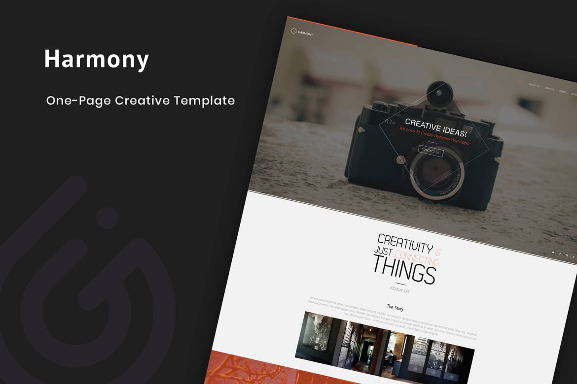 Harmony - Template Website Satu Halaman Animasi HTML 5 yang Menawan