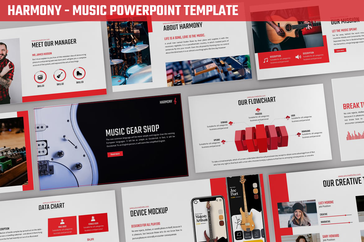 Template Powerpoint Musik Harmony - Presentasi yang Elegan dan Serbaguna