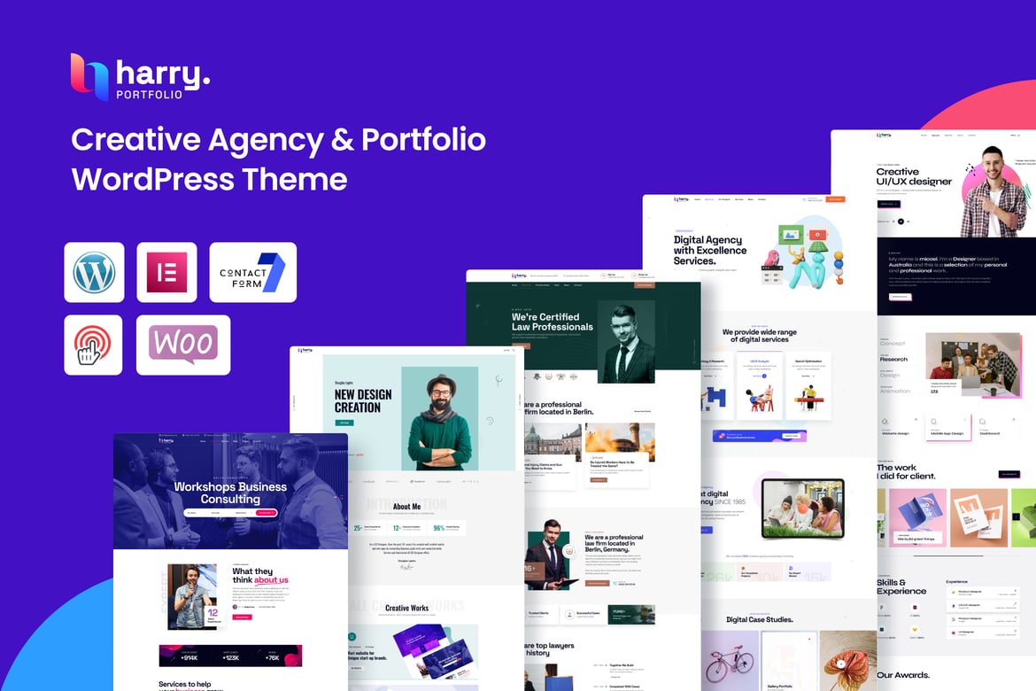Harry - Tema WordPress Portofolio untuk Agensi Kreatif yang Menarik