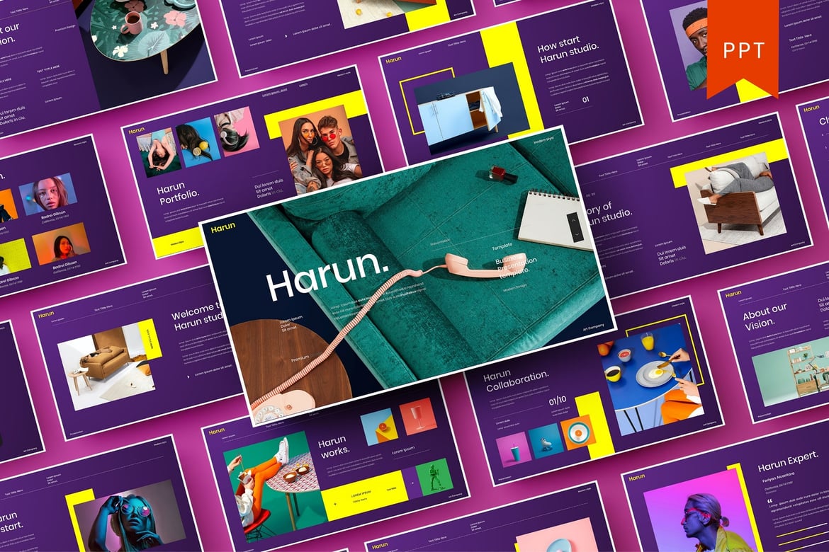 Template PowerPoint Bisnis Harun – Solusi Presentasi Profesional Anda