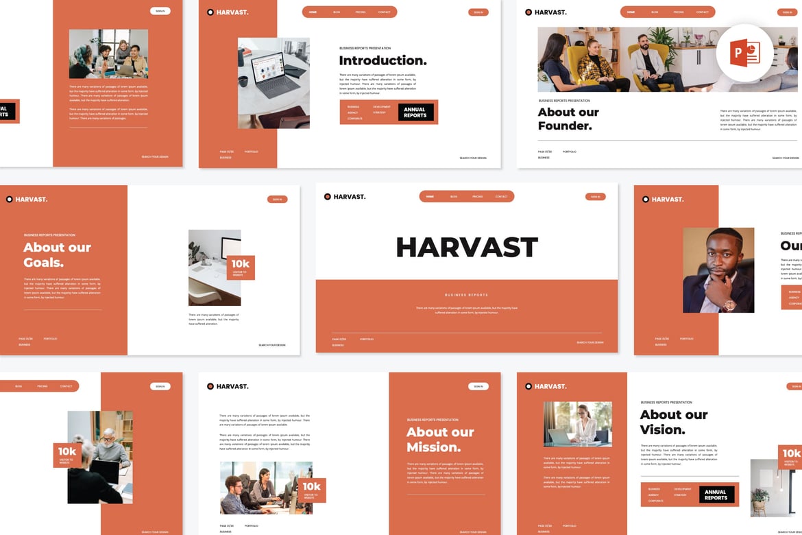 Template Powerpoint Harvast - Solusi Presentasi Startup yang Kreatif dan Modern