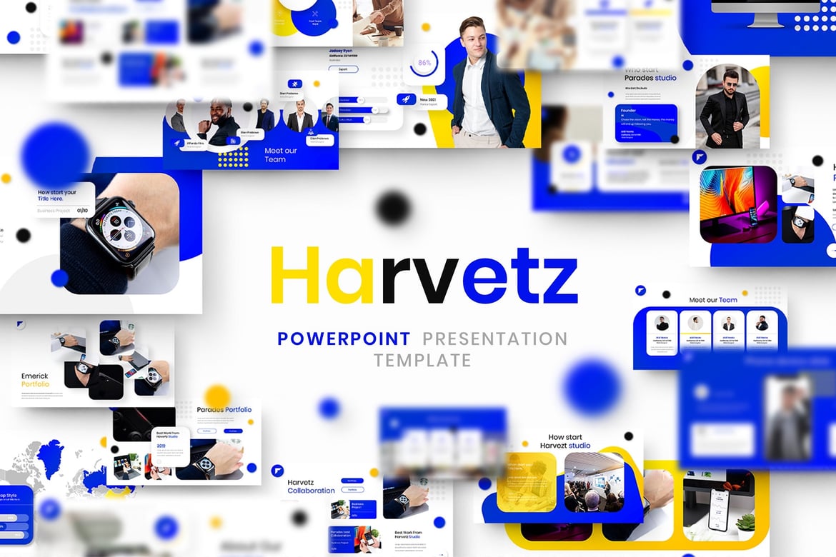 Harvetz – Template PowerPoint Bisnis yang Menarik