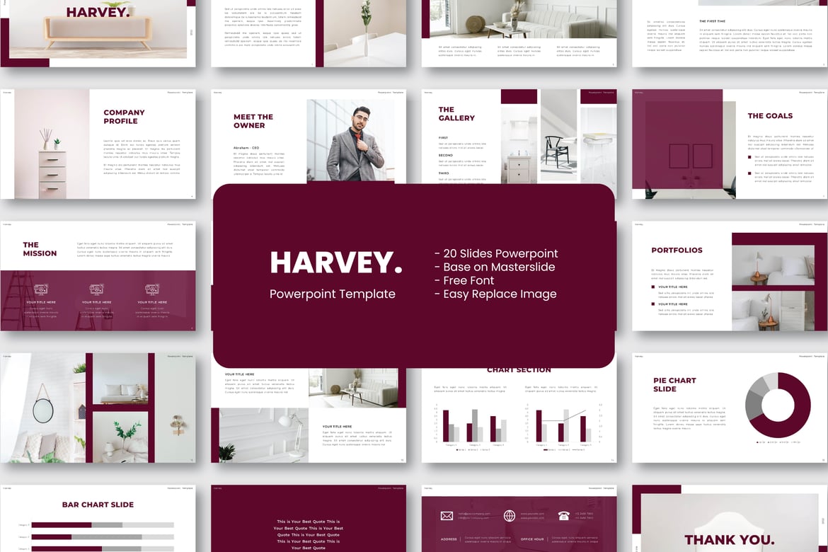 Template Powerpoint Harvey yang Menarik dan Profesional