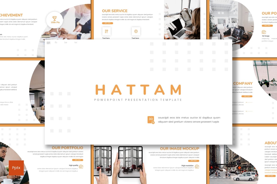 Hattam - Template Powerpoint Bisnis yang Modern dan Kreatif