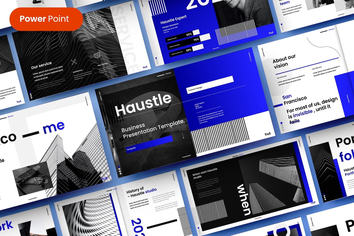 Template PowerPoint Bisnis Haustle yang Menarik dan Profesional