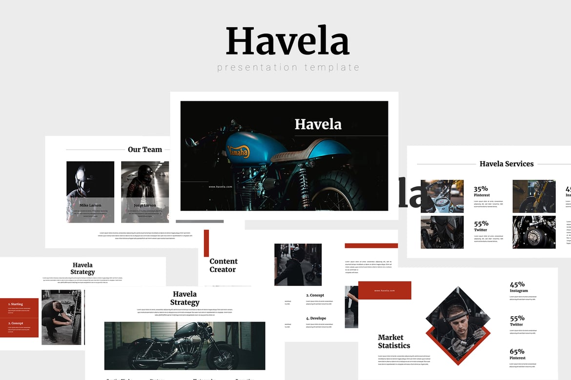 Template Presentasi Powerpoint Havela untuk Toko Sepeda