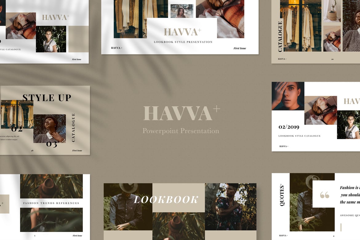 Template Presentasi Powerpoint Havva+ yang Modern dan Elegan