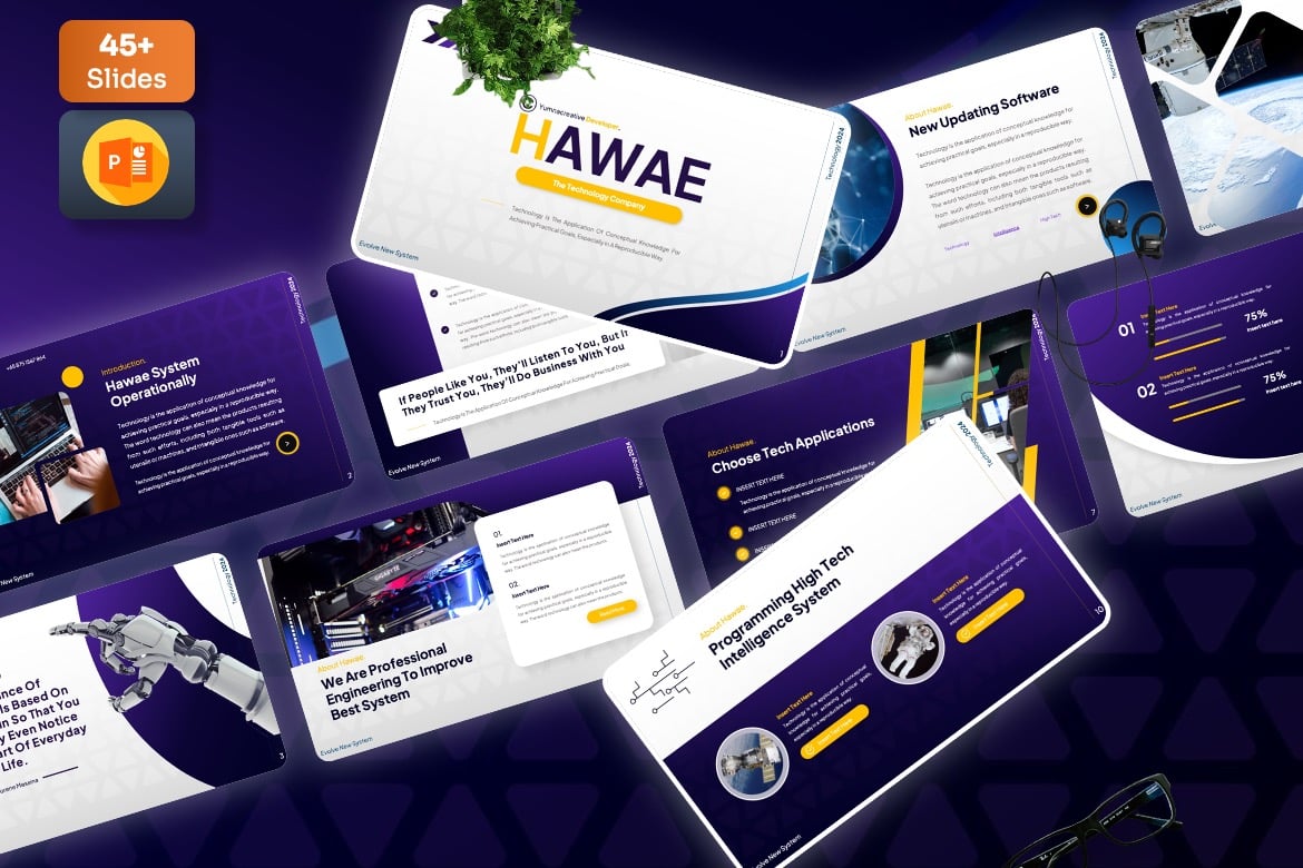 Hawae - Template Powerpoint Teknologi Modern dan Menarik