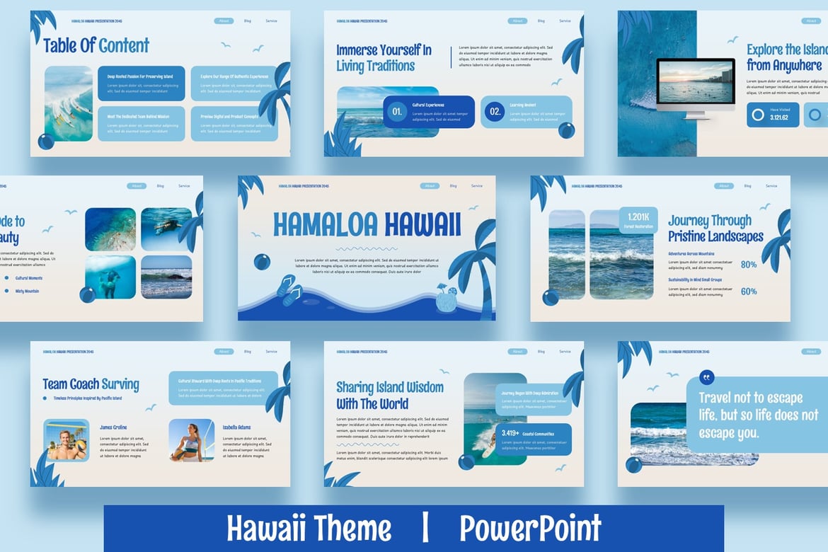 Template Presentasi PowerPoint Hawaii yang Menawan
