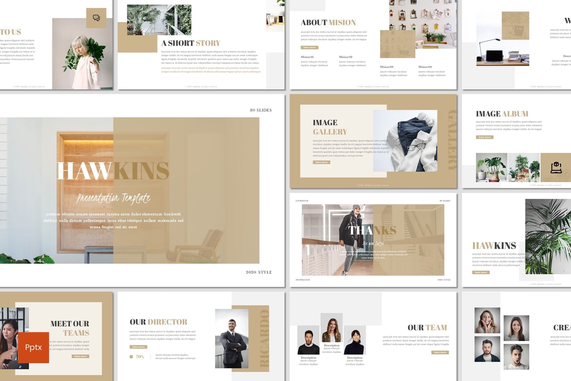 Hawkins - Template Presentasi Powerpoint yang Minimalis dan Kreatif
