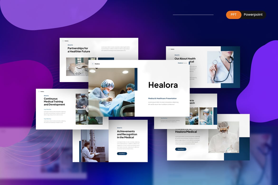 Healora - Template PowerPoint Medis dan Kesehatan yang Profesional