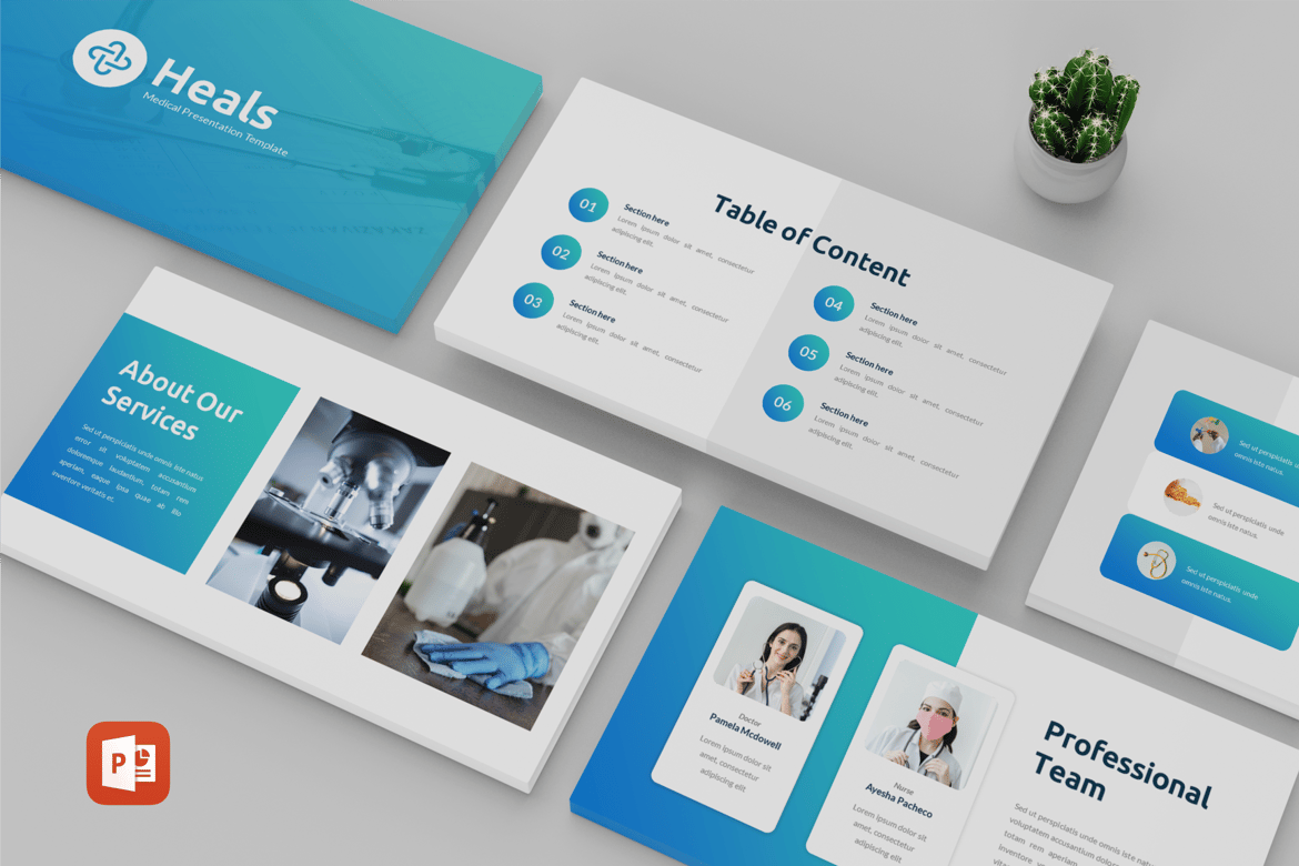 Template PowerPoint Heals Medis yang Menarik dan Multiguna
