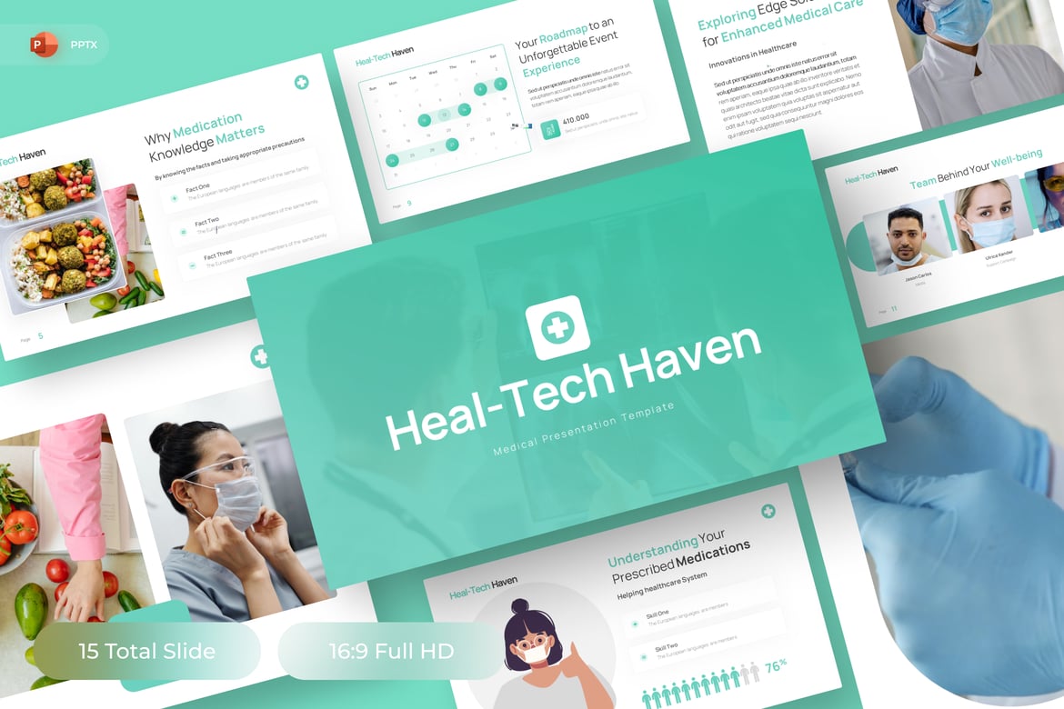 Template Presentasi Medis Healtech Haven - PowerPoint yang Menginspirasi