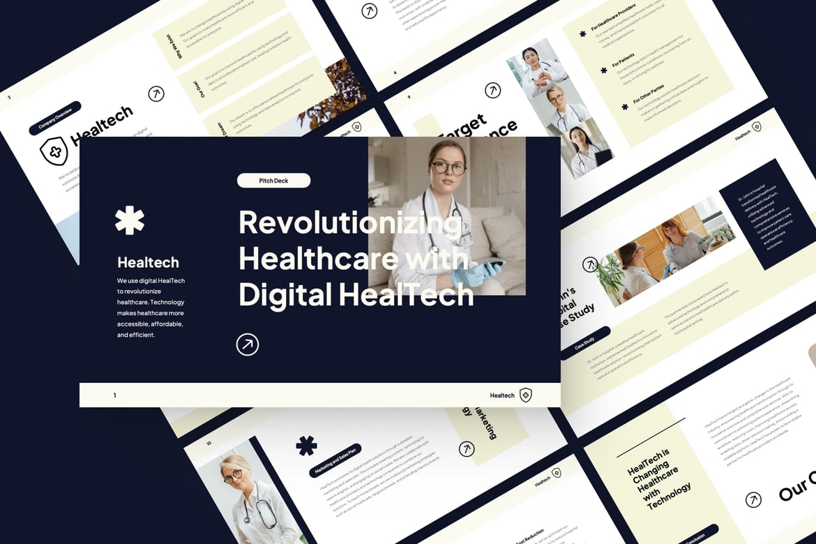 Healtech - Template Presentasi Medis PowerPoint yang Menarik