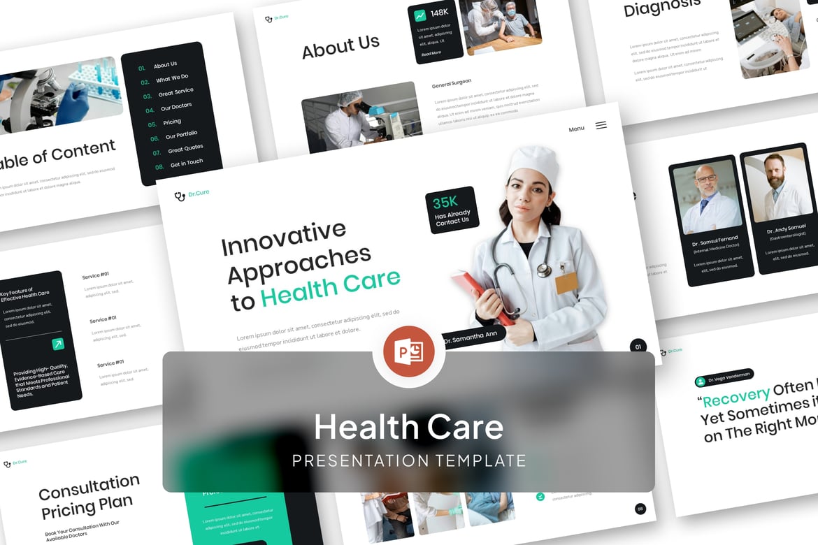 Template Presentasi Kesehatan yang Menarik untuk PowerPoint