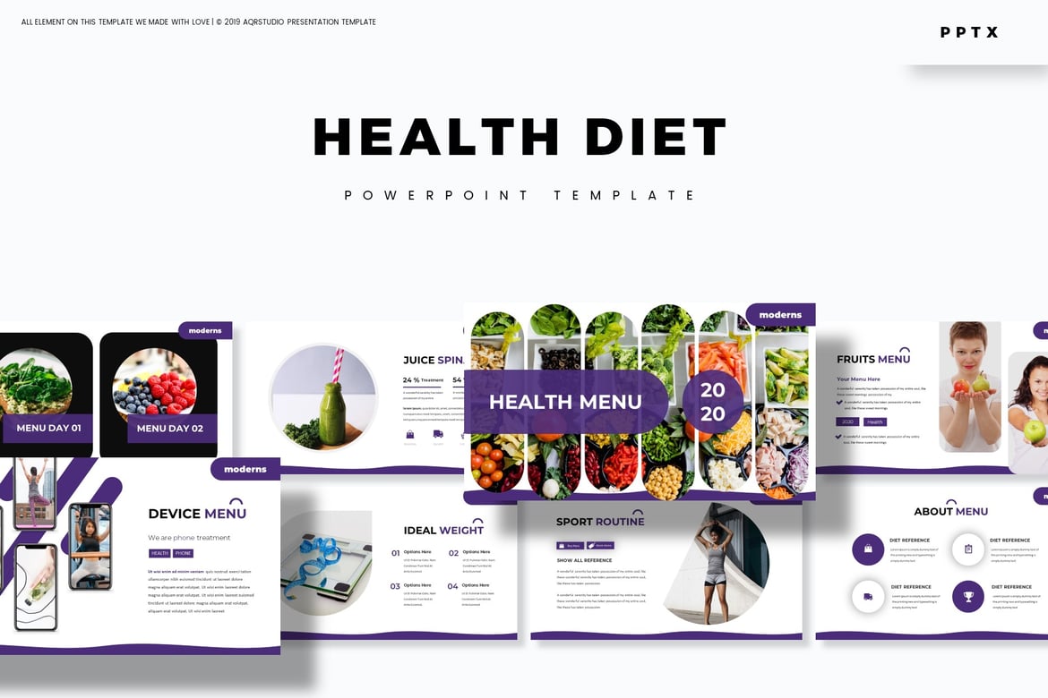 Template Powerpoint Diet Sehat - Solusi Presentasi Menarik