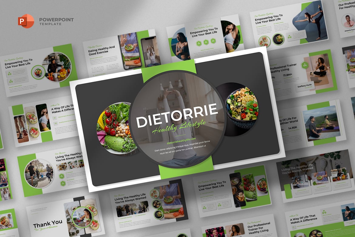 Template Powerpoint Gaya Hidup Sehat yang Menarik