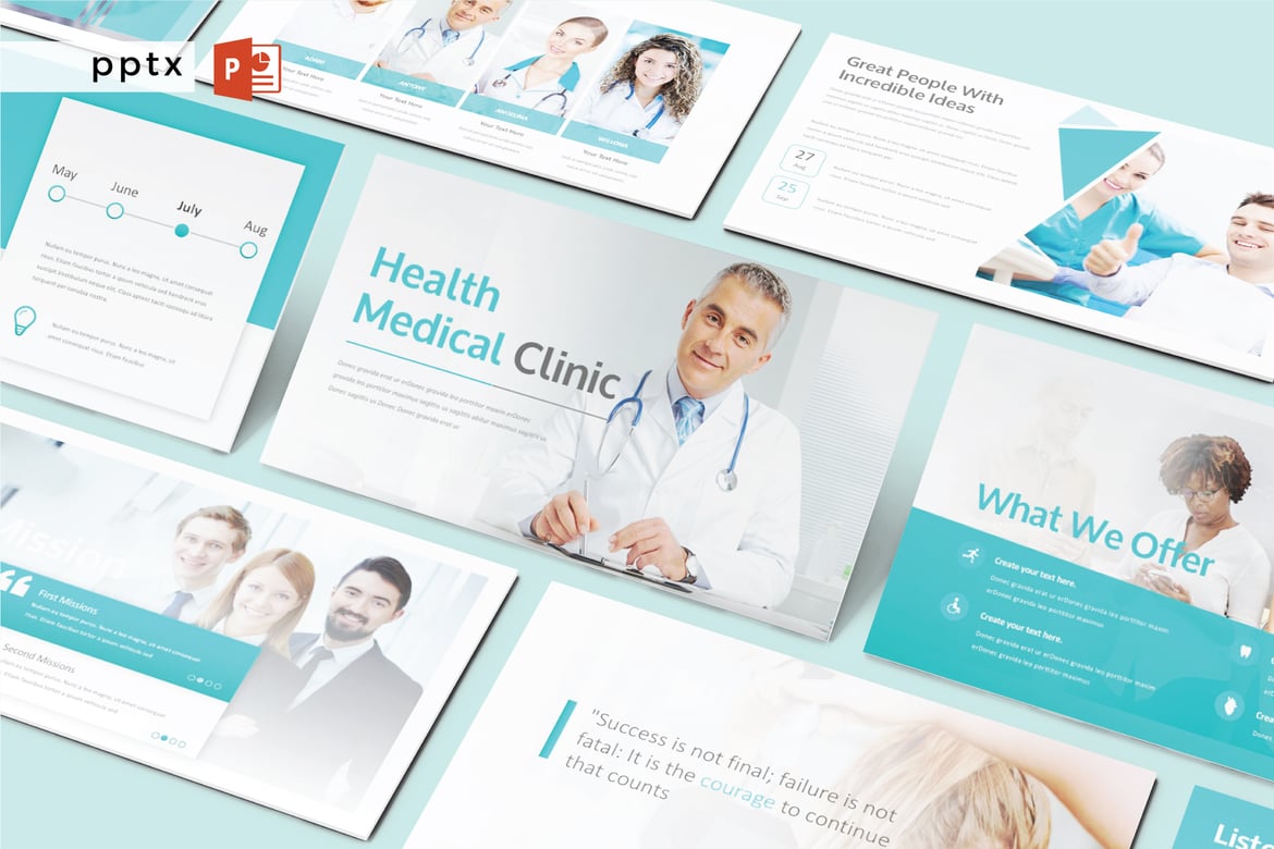 Template Presentasi PowerPoint Klinik Kesehatan Modern - V254