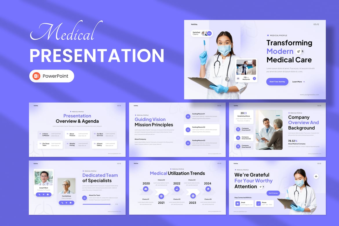 Template Presentasi Profil Bisnis Kesehatan dan Medis yang Profesional