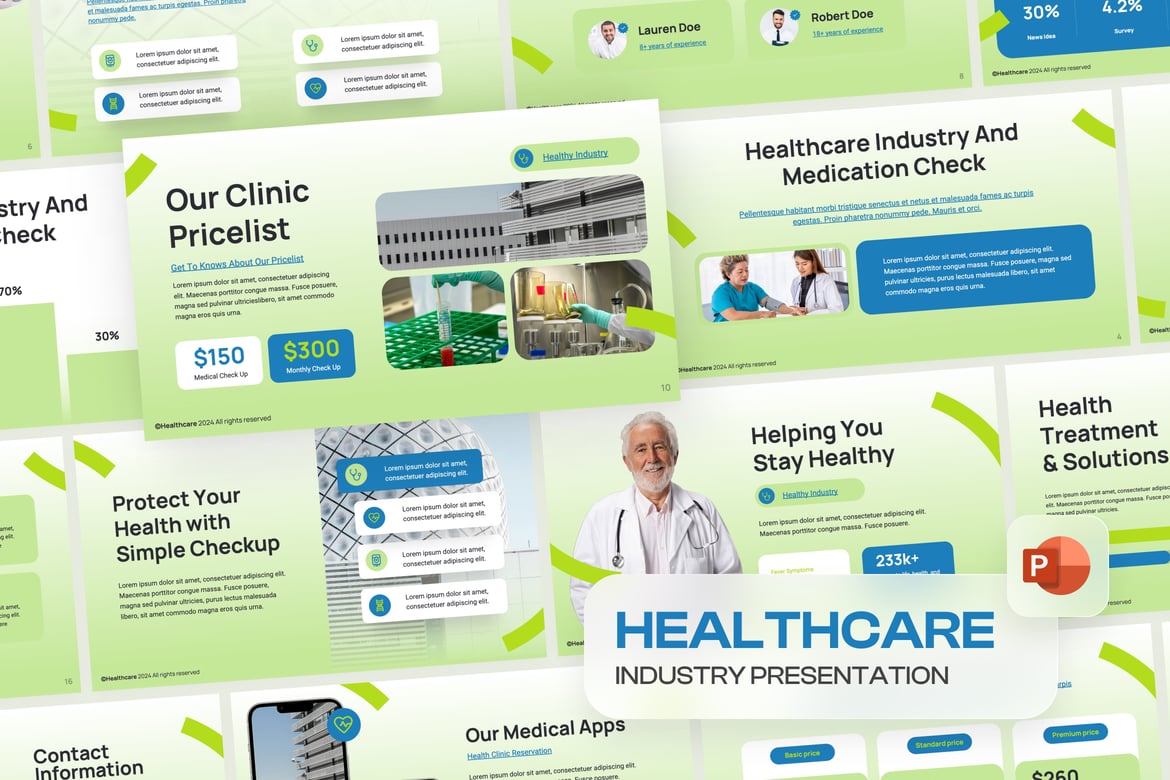 Template PowerPoint Kreatif untuk Industri Kesehatan