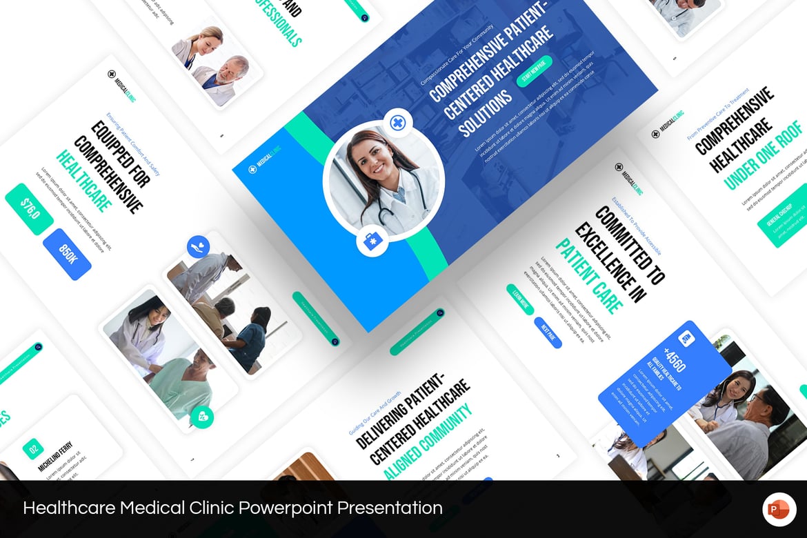 Template Powerpoint Klinik Kesehatan yang Kreatif dan Profesional