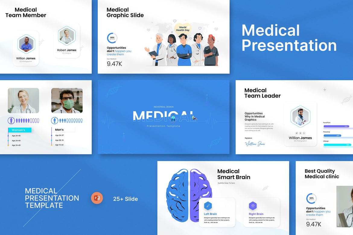 Template PowerPoint Kesehatan Profesional dan Modern