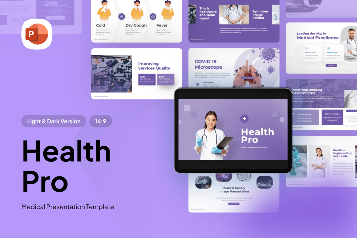 Template Presentasi Kesehatan HealthPro - PowerPoint Menarik