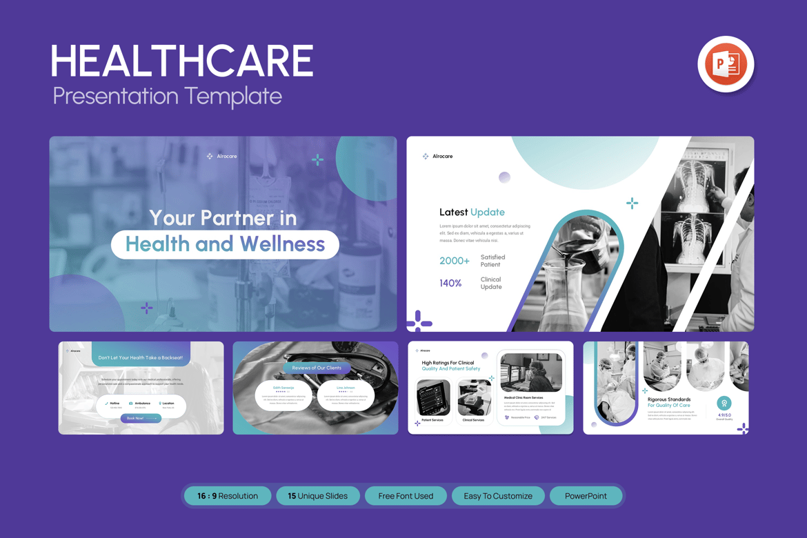 Template PowerPoint Kesehatan Profesional untuk Presentasi Efektif