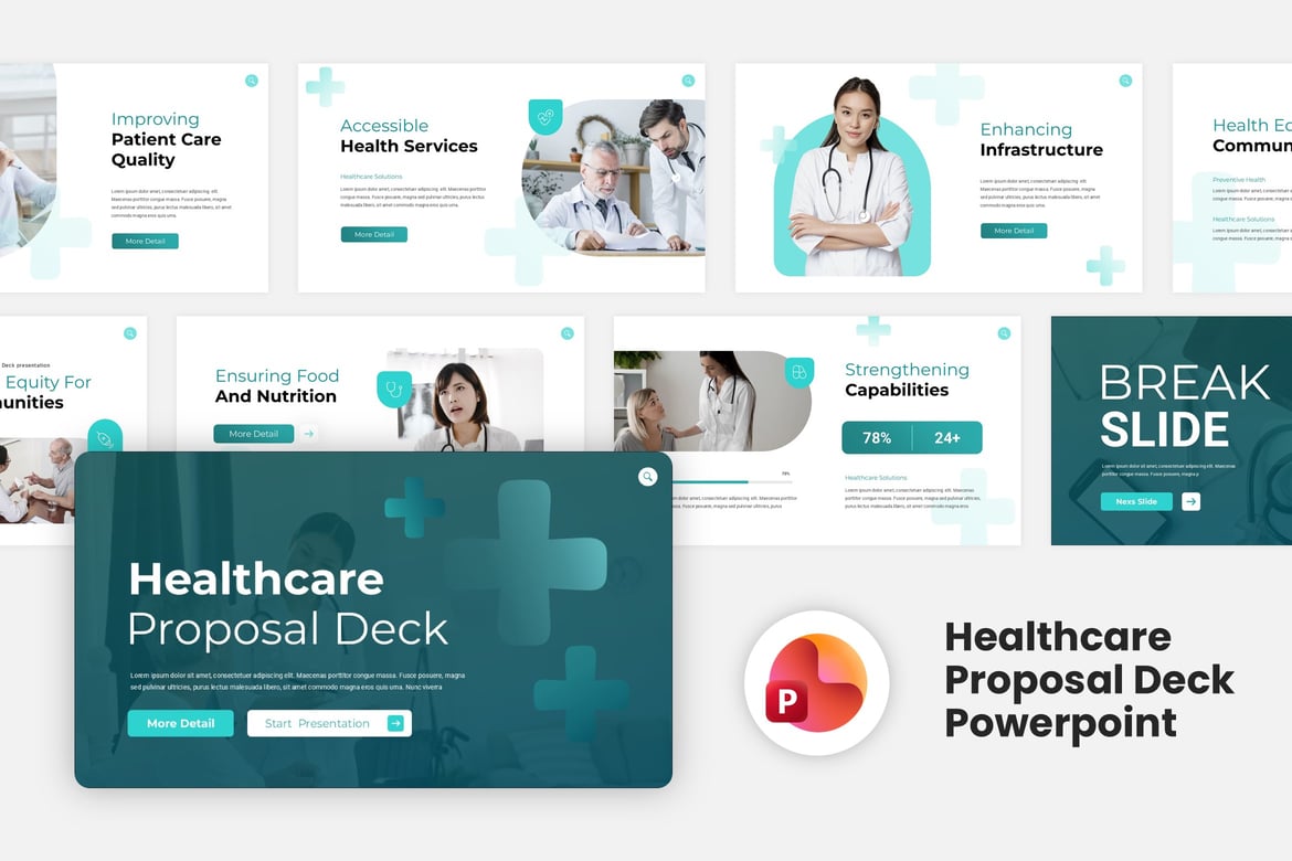 Template PowerPoint Proposal Kesehatan yang Kreatif dan Fleksibel