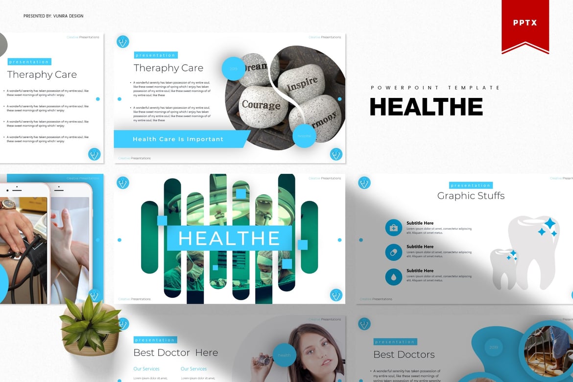 Template Presentasi Powerpoint Healthe yang Menarik dan Profesional