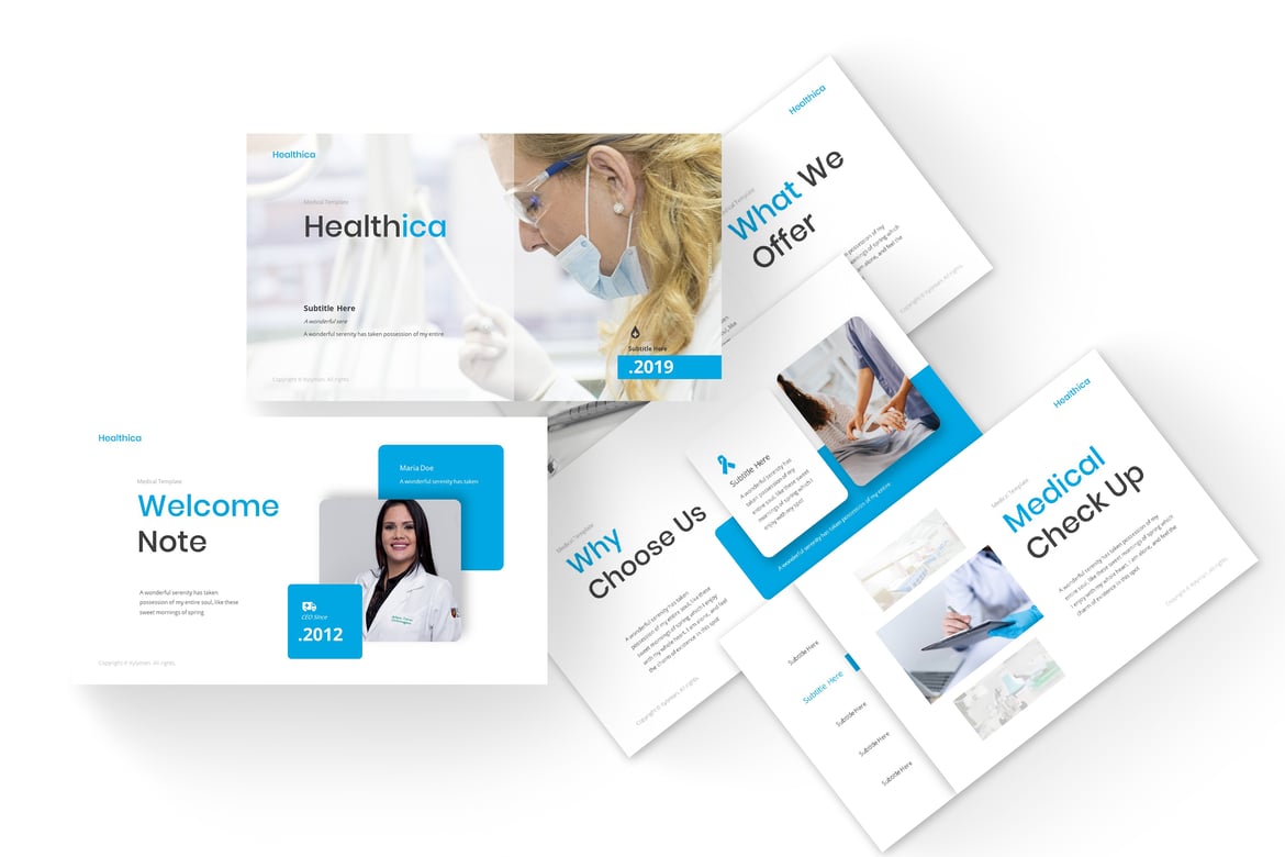 Healthica - Template Powerpoint Medis yang Kreatif dan Minimalis