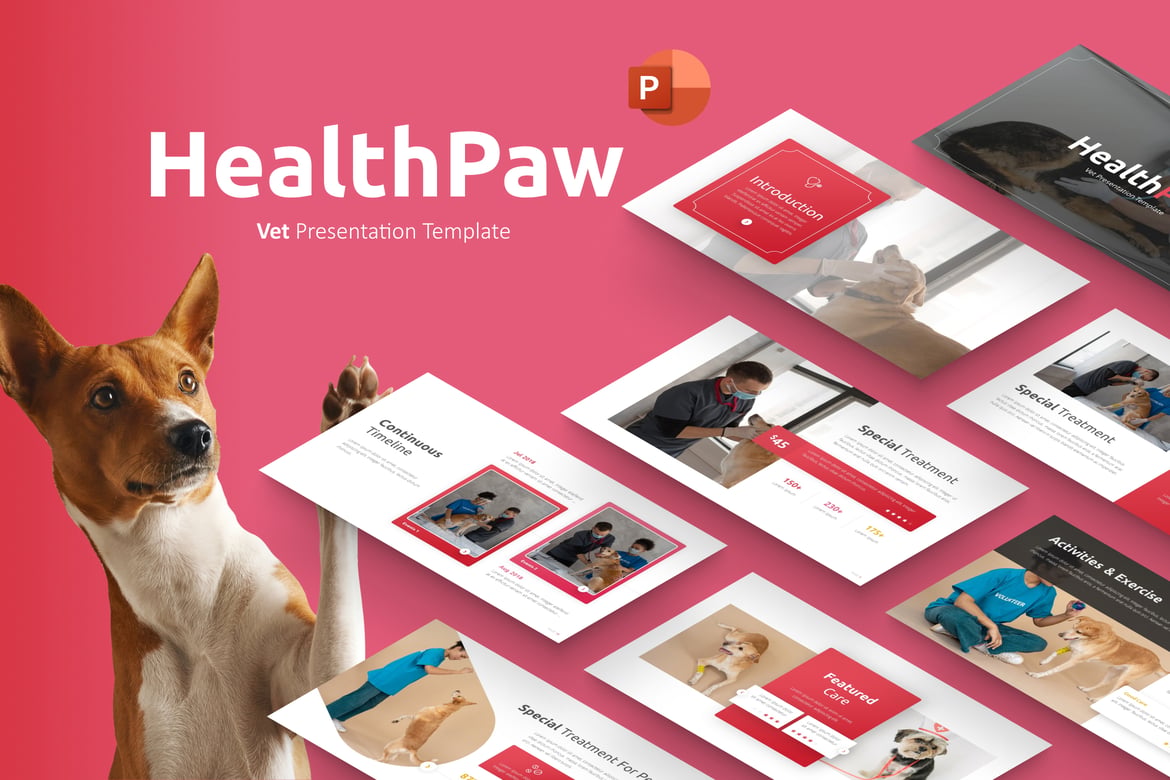 Template PowerPoint Kesehatan Hewan HealthPaw yang Menarik dan Profesional