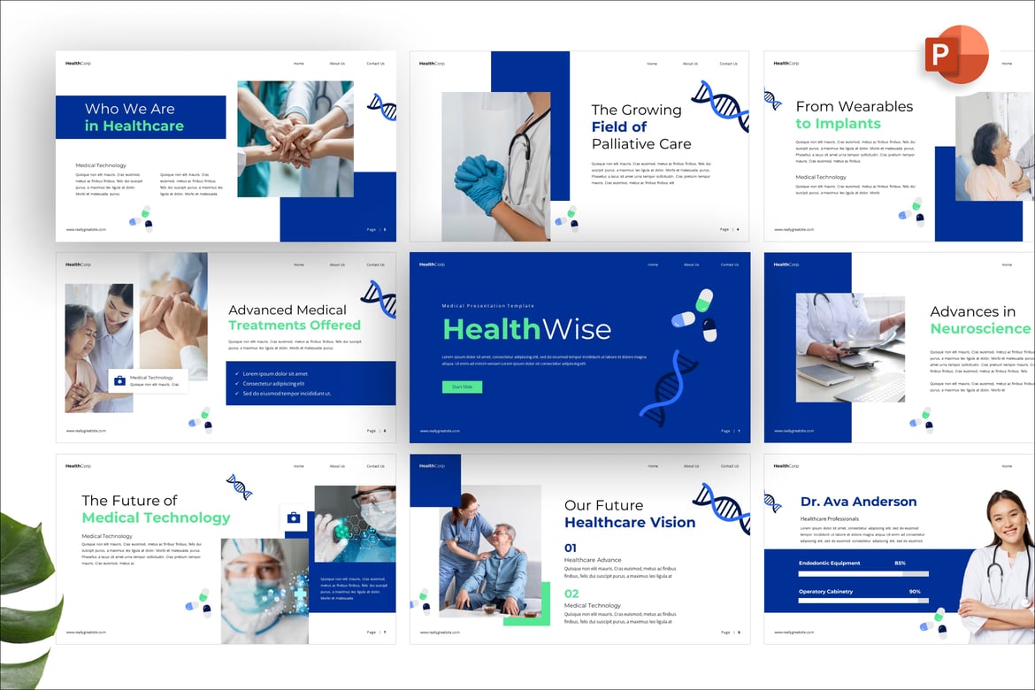 Template Presentasi Medis HealthWise yang Menarik dan Profesional