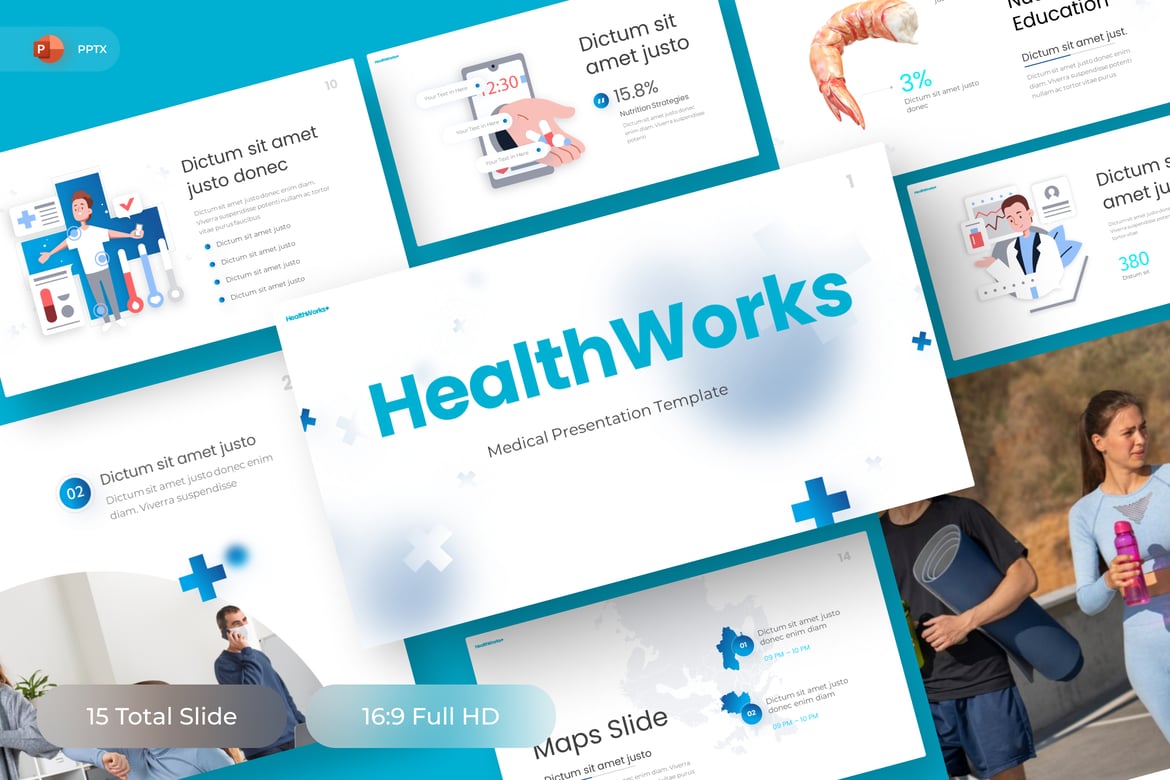 HealthWorks - Template PowerPoint Medis yang Menarik dan Profesional
