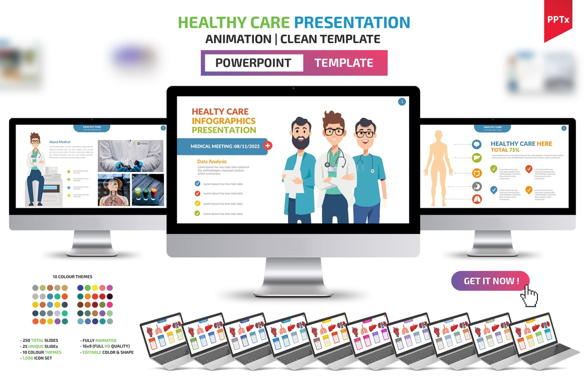 Template Presentasi Powerpoint Kesehatan yang Menarik dan Profesional