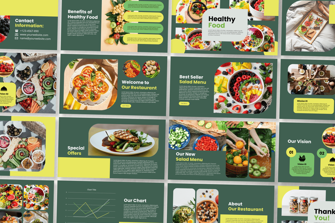 Template PowerPoint Makanan Sehat yang Menarik