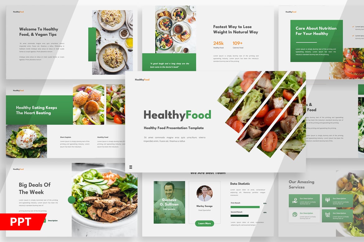 Template PPT Sehat dan Elegan untuk Presentasi Anda