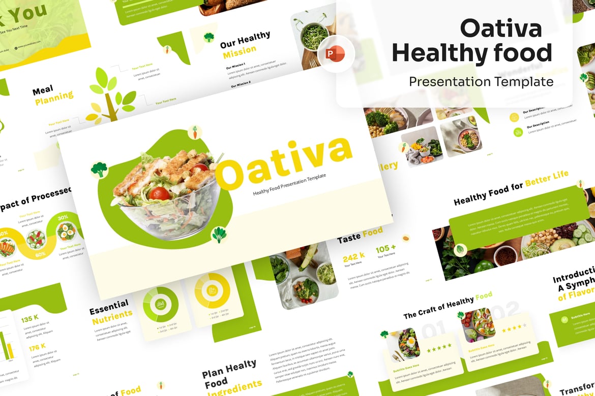 Template Presentasi Makanan Sehat yang Menarik