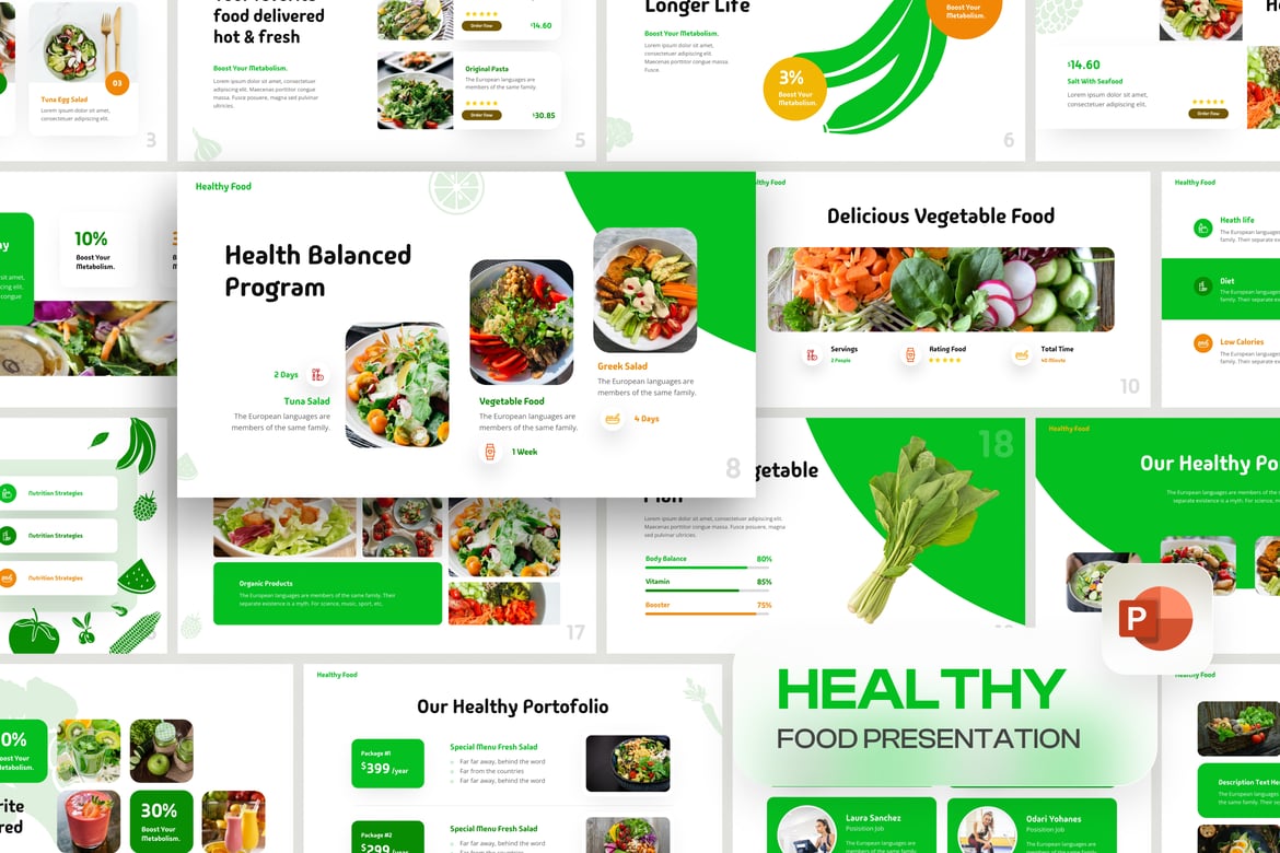 Template Presentasi Makanan Sehat yang Menarik
