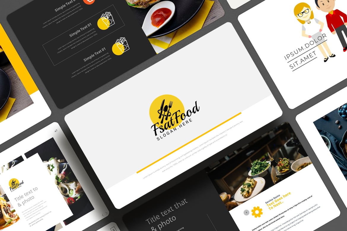 Template PowerPoint Restoran Makanan Sehat yang Menarik