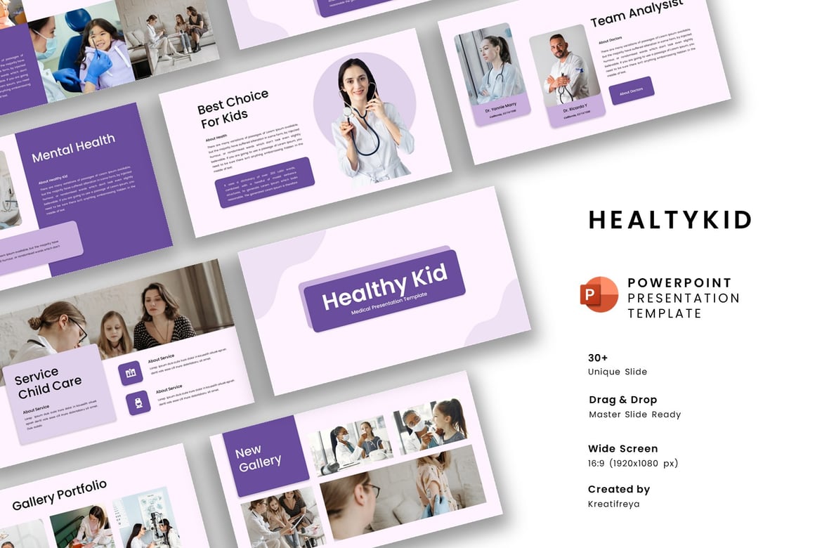 Template Presentasi Medis Healtykid yang Menarik dan Profesional